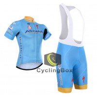 2015 Astana Fahrradbekleidung Satz Fahrradtrikot Kurzarm Trikot und Kurz Trägerhose Radtrikot Kaufen