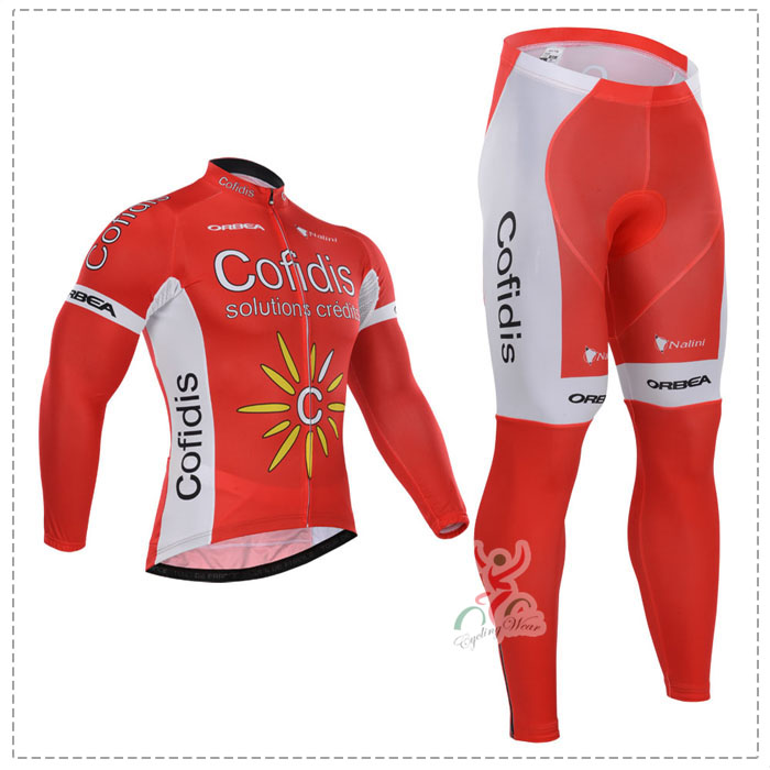 2015 Cofidis Fahrradbekleidung Radtrikot Satz Langarm und Lange Fahrradhose Radtrikot Kaufen