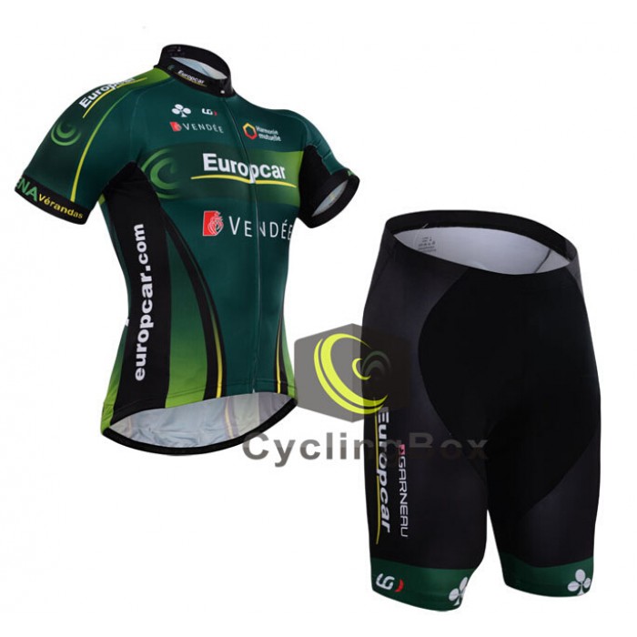 2015 Europcar Radbekleidung Radtrikot Kurzarm und Fahrradhosen Kurz Radtrikot Kaufen
