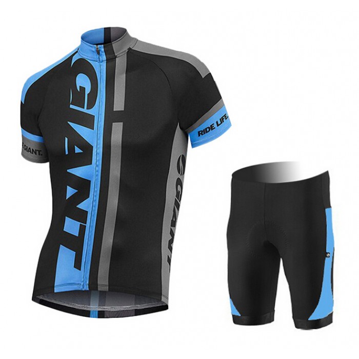 2015 Giant blau schwarz Radbekleidung Radtrikot Kurzarm und Fahrradhosen Kurz Radtrikot Kaufen