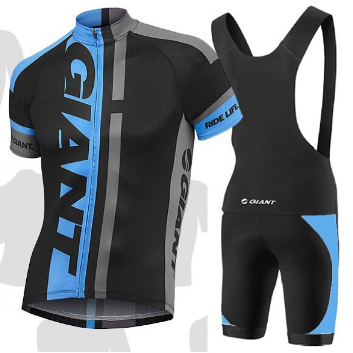 2015 Giant blau schwarz Fahrradbekleidung Satz Fahrradtrikot Kurzarm Trikot und Kurz Trägerhose Radtrikot Kaufen