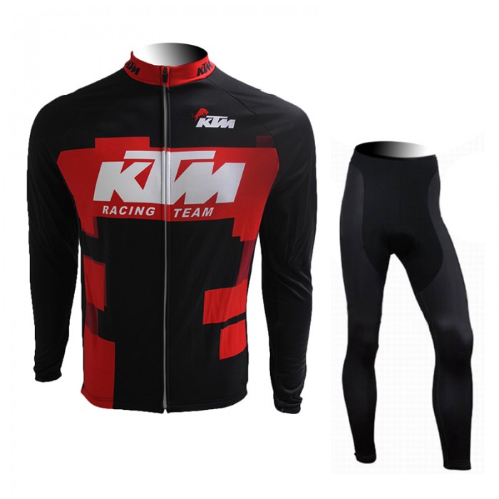 2015 KTM Fahrradbekleidung Radtrikot Satz Langarm und Lange Fahrradhose Radtrikot Kaufen