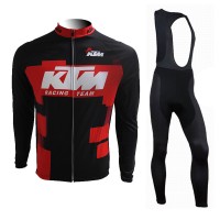 2015 KTM Fahrradbekleidung Radtrikot Satz Langarm und Lange Trägerhose Radtrikot Kaufen