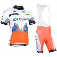 2015 Katusha Fahrradbekleidung Satz Fahrradtrikot Kurzarm Trikot und Kurz Trägerhose punainen Radtrikot Kaufen