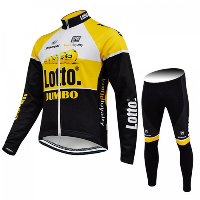 2015 Lotto Jumbo Fahrradbekleidung Radtrikot Satz Langarm und Lange Fahrradhose Radtrikot Kaufen