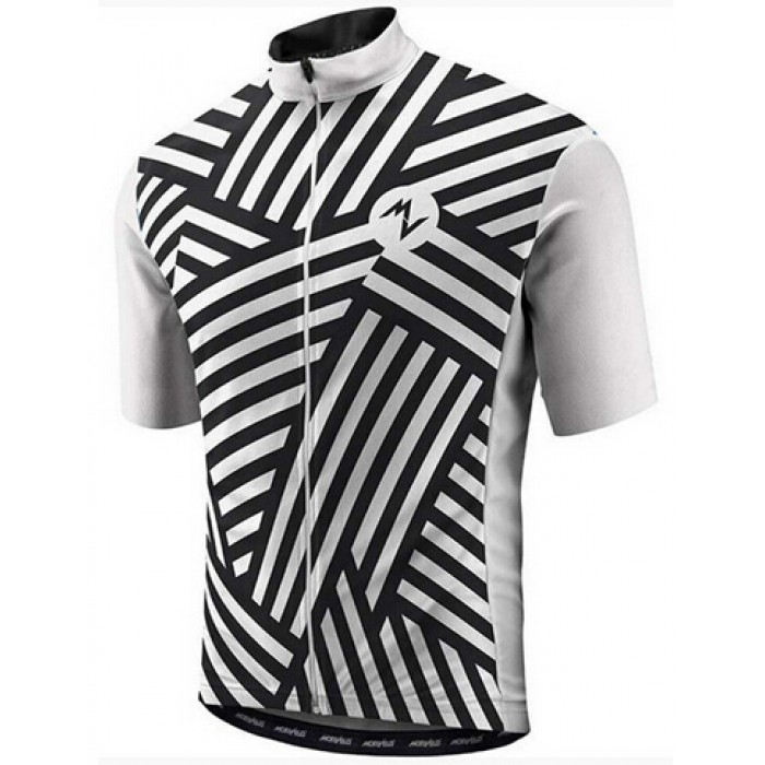2015 MORVELO Radtrikot Kurzarm schwarz Weiß Radtrikot Kaufen