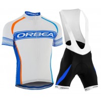 2015 Orbea Weiß-Blau Fahrradbekleidung Satz Fahrradtrikot Kurzarm Trikot und Kurz Trägerhose Radtrikot Kaufen