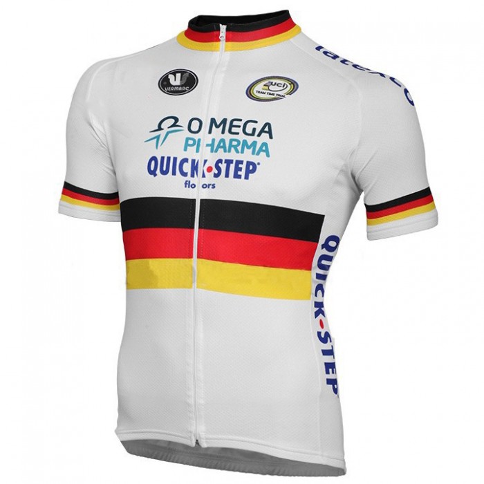 2015 Omega Pharma Quick Step Radtrikot Kurzarm Weiß Radtrikot Kaufen