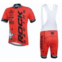 2015 Rock Racing Rot Fahrradbekleidung Satz Fahrradtrikot Kurzarm Trikot und Kurz Trägerhose Radtrikot Kaufen