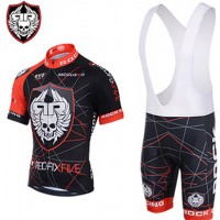 2015 Rock Racing Fahrradbekleidung Satz Fahrradtrikot Kurzarm Trikot und Kurz Trägerhose rot Radtrikot Kaufen