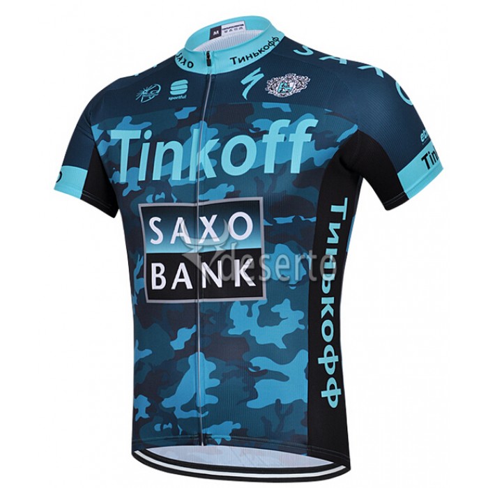 2015 Saxo Bank Tinkoff Radtrikot Kurzarm Camouflage Blau Radtrikot Kaufen
