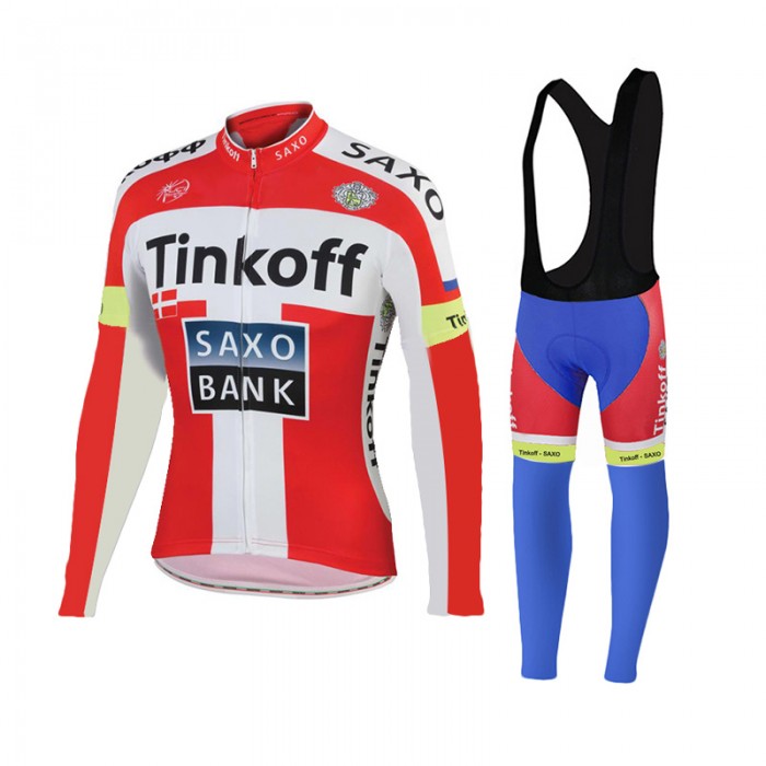 2015 Tinkoff Saxo Bank Rouge Fahrradbekleidung Radtrikot Satz Langarm und Lange Trägerhose Radtrikot Kaufen 2015 Tinkoff Saxo Bank Rouge Fahrradbekleidung Radtrikot Satz Langarm und Lange Trägerhose Radtrikot Kaufen