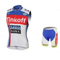 2015 Saxo bank Tionkff blau ärmelloses Trikot und Kurz Radhose Radtrikot Kaufen