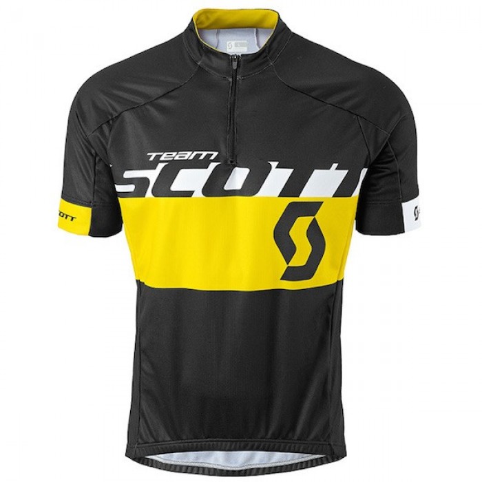 2015 Proteam Scott Schwarz-Gelb Radtrikot Kurzarm Radtrikot Kaufen