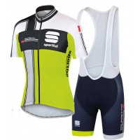 2015 Sportful Schwarz Weiß Grün Fahrradbekleidung Satz Fahrradtrikot Kurzarm Trikot und Kurz Trägerhose Radtrikot Kaufen