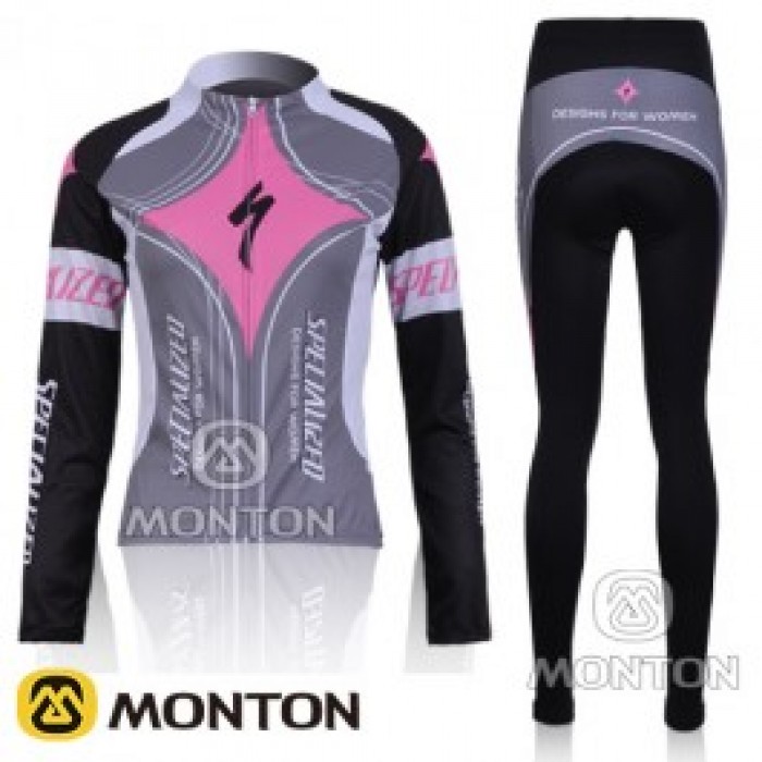 2011 Specialized Rosa Damen Fahrradbekleidung Radtrikot Satz Langarm und Lange Fahrradhose Radtrikot Kaufen