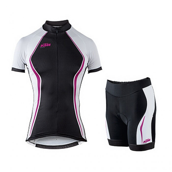 2015 KTM Damen pourpre Radbekleidung Radtrikot Kurzarm und Fahrradhosen Kurz Radtrikot Kaufen