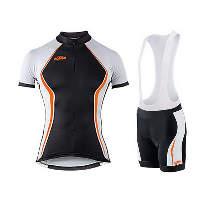 2015 KTM Damen orange Fahrradbekleidung Satz Fahrradtrikot Kurzarm Trikot und Kurz Trägerhose Radtrikot Kaufen