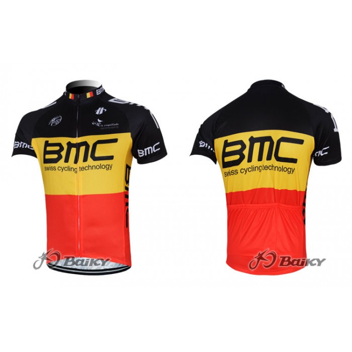 2012 BMC Racing Radtrikot Kurzarm Rot Gelb Radtrikot Kaufen