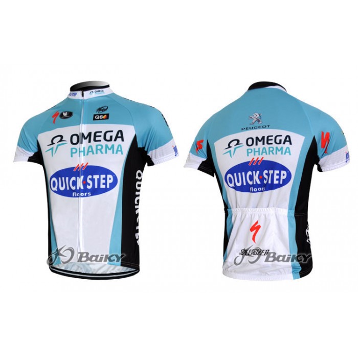 2012 Omega Pharma-Quick Step Radtrikot Kurzarm Weiß Blau Radtrikot Kaufen 2012 Omega Pharma-Quick Step Radtrikot Kurzarm Weiß Blau Radtrikot Kaufen