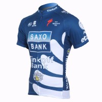 2013 Saxo Bank Tinkoff Pro Team Radtrikot Kurzarm Blau Radtrikot Kaufen