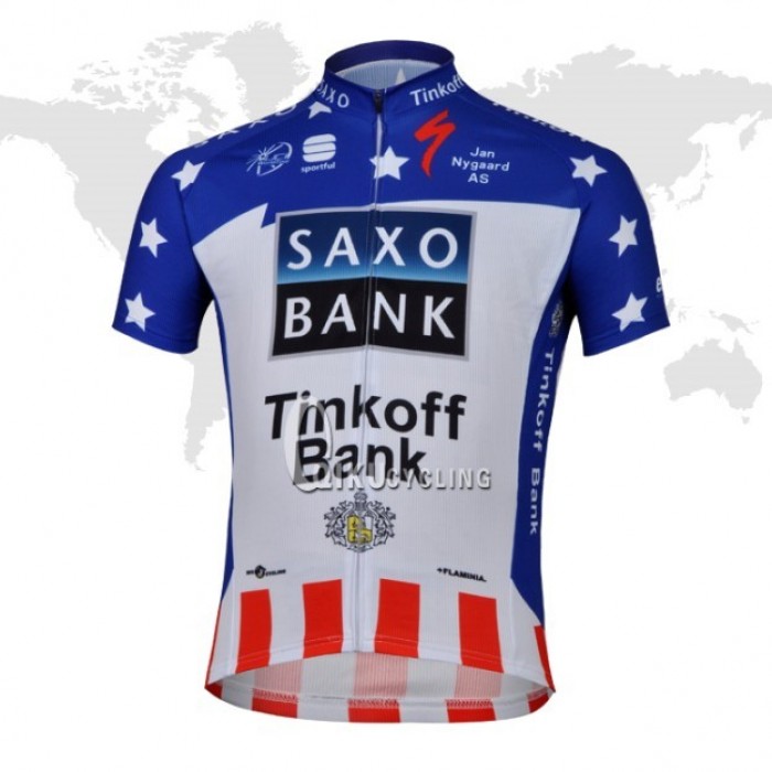 2013 Saxo Bank Tinkoff USA Champion Radtrikot Kurzarm Blau Weiß Rot Radtrikot Kaufen 2013 Saxo Bank Tinkoff USA Champion Radtrikot Kurzarm Blau Weiß Rot Radtrikot Kaufen
