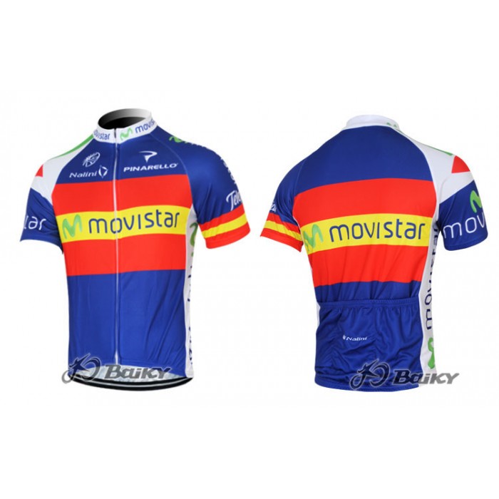 2012 Movistar Radtrikot Kurzarm Blau Rot Radtrikot Kaufen