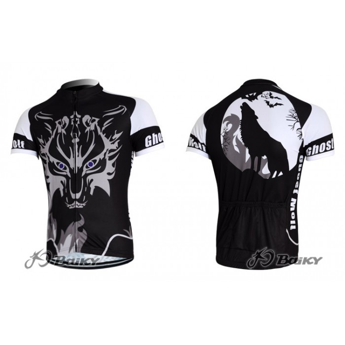 2012 Ghost Wolf Radtrikot Kurzarm Schwarz Radtrikot Kaufen