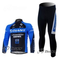 Giant Sram Pro Team Radbekleidung Satz Fahrradtrikot Langarm und Lang Radhose Schwarz Blau Radtrikot Kaufen