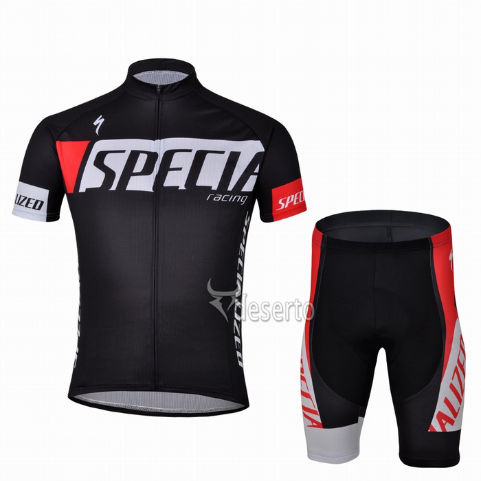 Specialized Racing Radbekleidung Radtrikot Kurzarm und Fahrradhosen Kurz Schwarz Radtrikot Kaufen