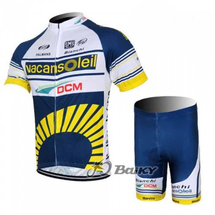 Vacansoleil-DCM Radbekleidung Radtrikot Kurzarm und Fahrradhosen Kurz Weiß Blau Gelb Radtrikot Kaufen Vacansoleil-DCM Radbekleidung Radtrikot Kurzarm und Fahrradhosen Kurz Weiß Blau Gelb Radtrikot Kaufen