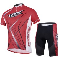 2014 Fox Bike Team Radbekleidung Radtrikot Kurzarm und Fahrradhosen Kurz Rot Radtrikot Kaufen