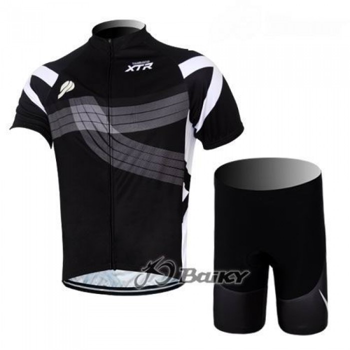 2012 Shimano XTR Radbekleidung Radtrikot Kurzarm und Fahrradhosen Kurz Schwarz Radtrikot Kaufen