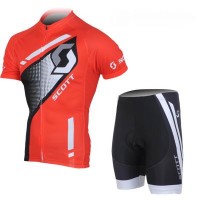 2013 Scott Racing Radtrikot Kurzarm und Kurz Radhose Kits Rot Schwarz Radtrikot Kaufen