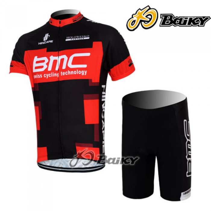 BMC Racing Team Radbekleidung Radtrikot Kurzarm und Fahrradhosen Kurz Rot Schwarz Radtrikot Kaufen