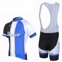 2013 Blanco Giant Fahrradbekleidung Satz Fahrradtrikot Kurzarm Trikot und Kurz Trägerhose Blau Weiß Schwarz Radtrikot Kaufen