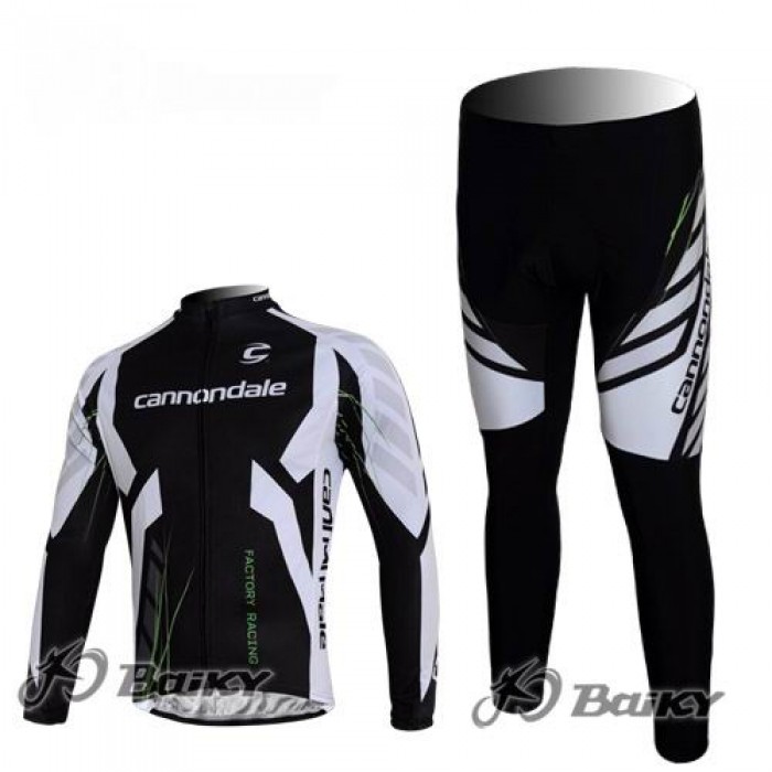 Cannondale Pro Team Fahrradbekleidung Radtrikot Satz Langarm und Lange Fahrradhose Schwarz Weiß Radtrikot Kaufen