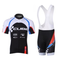 2013 Cube Fahrradbekleidung Satz Fahrradtrikot Kurzarm Trikot und Kurz Trägerhose Weiß Schwarz Radtrikot Kaufen
