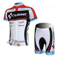 Cube Fintro Radtrikot Kurzarm Kurz Radhose Kits Weiß Rot Radtrikot Kaufen