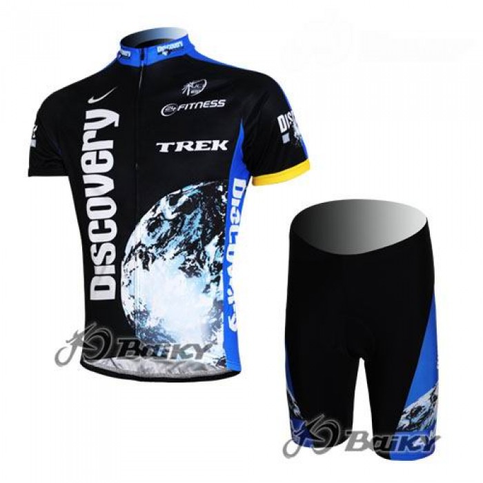 Discovery Channel Trek Pro Team Radtrikot Kurzarm Kurz Radhose Kits Schwarz Blau Radtrikot Kaufen