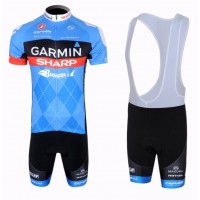 2013 Garmin Sharp Barracuda Cervelo Fahrradbekleidung Satz Fahrradtrikot Kurzarm Trikot und Kurz Trägerhose Blau Radtrikot Kaufen