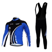 Giant kenda pro Fahrradbekleidung Radtrikot Satz Langarm und Lange Trägerhose Schwarz Blau Radtrikot Kaufen