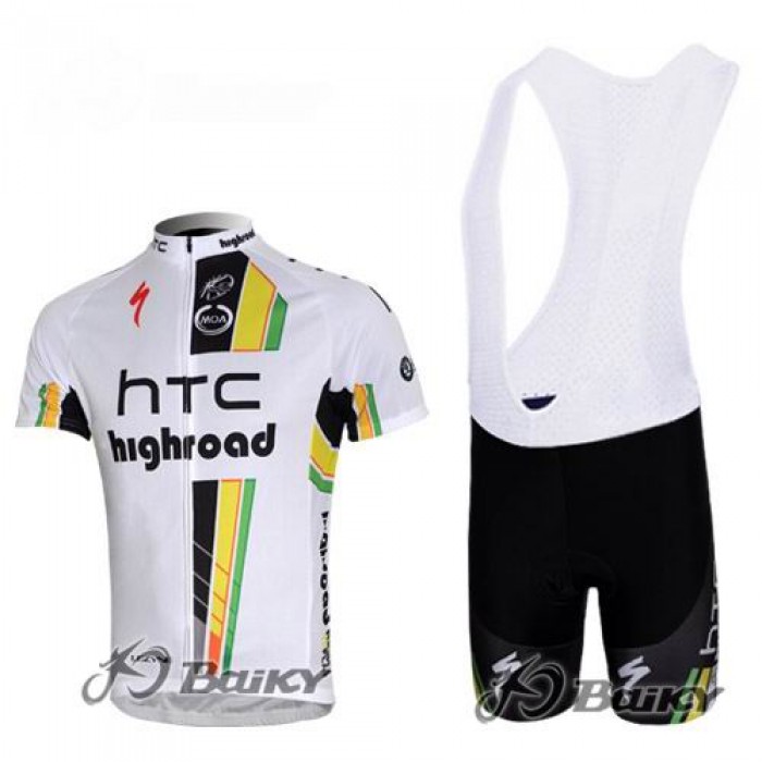 HTC-Highroad Pro Team Radtrikot Kurzarm Kurz Trägerhose Kits Weiß Radtrikot Kaufen