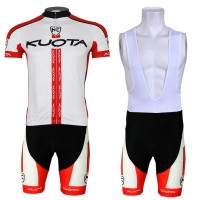 2013 KUOTA Fahrradbekleidung Satz Fahrradtrikot Kurzarm Trikot und Kurz Trägerhose Weiß Rot Radtrikot Kaufen