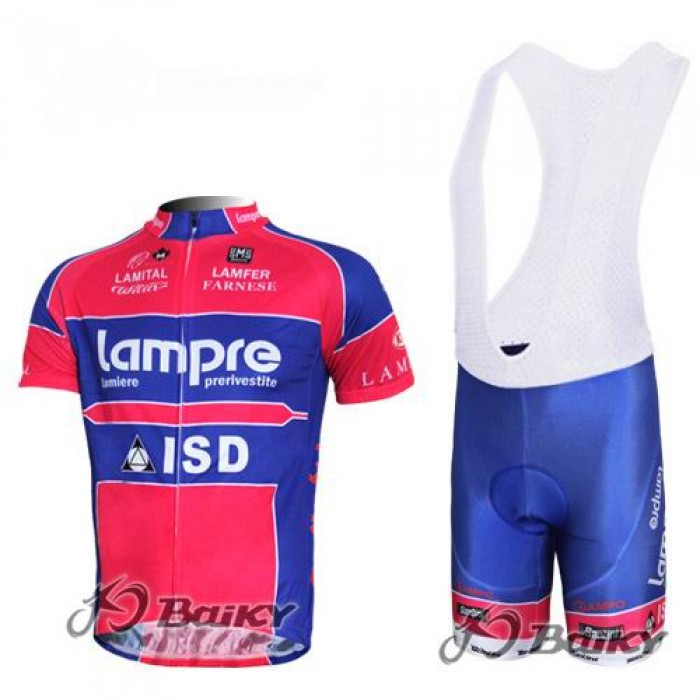 Lampre ISD Pro Team Radtrikot Kurzarm Kurz Trägerhose Kits Blau Rosa Radtrikot Kaufen
