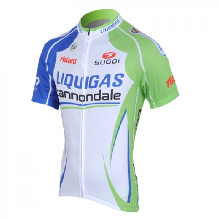 2013 Liquigas Cannondale Pro Team Radtrikot Kurzarm Grün Weiß Radtrikot Kaufen