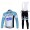 Omega Pharma Quick Step Pro Team Fahrradbekleidung Radtrikot Satz Langarm und Lange Trägerhose Blau Weiß Radtrikot Kaufen