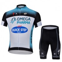 2013 Omega Pharma Quick Step Radtrikot Kurzarm und Kurz Radhose Kits Weiß Schwarz Radtrikot Kaufen