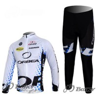 Orbea Pro Team Fahrradbekleidung Radtrikot Satz Langarm und Lange Fahrradhose Weiß Radtrikot Kaufen