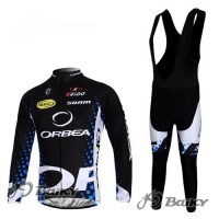 Orbea Pro Team Fahrradbekleidung Radtrikot Satz Langarm und Lange Trägerhose Schwarz Blau Radtrikot Kaufen